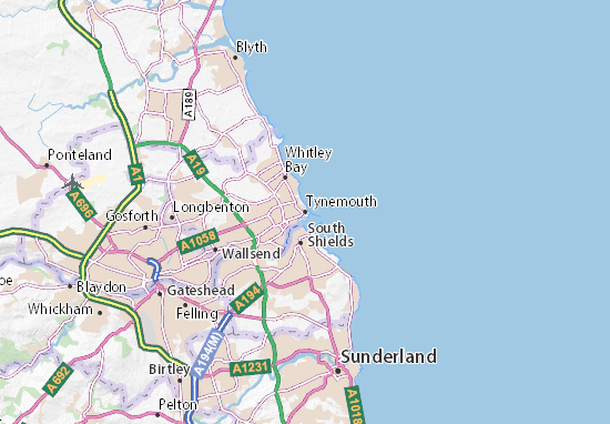 Karte Stadtplan Tynemouth