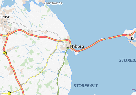 Karte Stadtplan Nyborg
