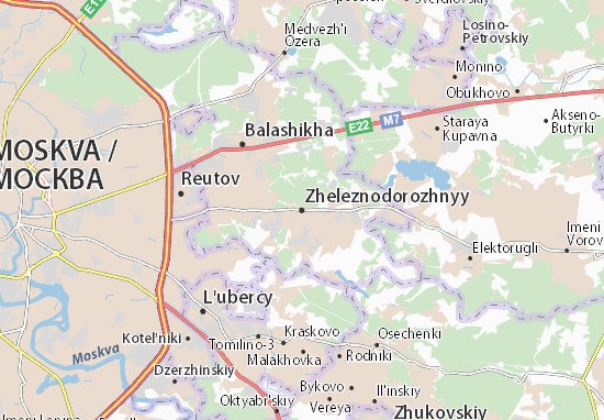 Karte Stadtplan Zheleznodorozhnyy