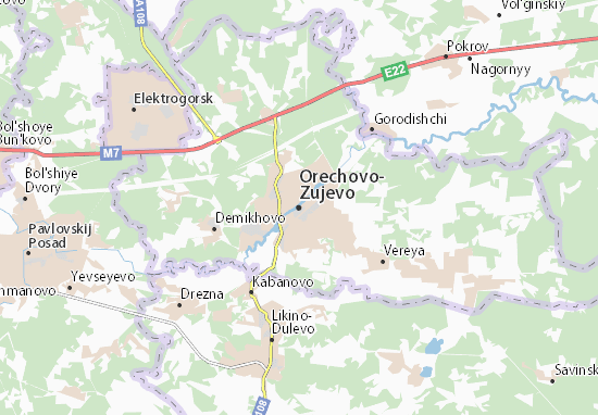 Karte Stadtplan Orechovo-Zujevo