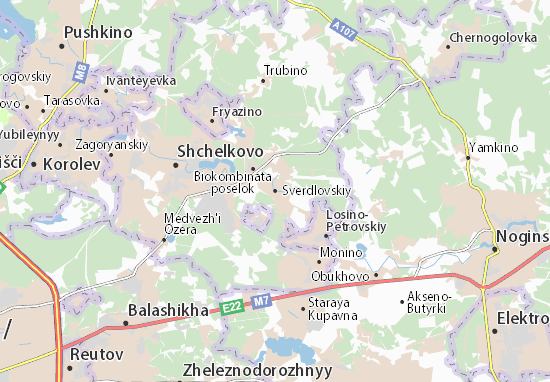 Kaart Plattegrond Sverdlovskiy