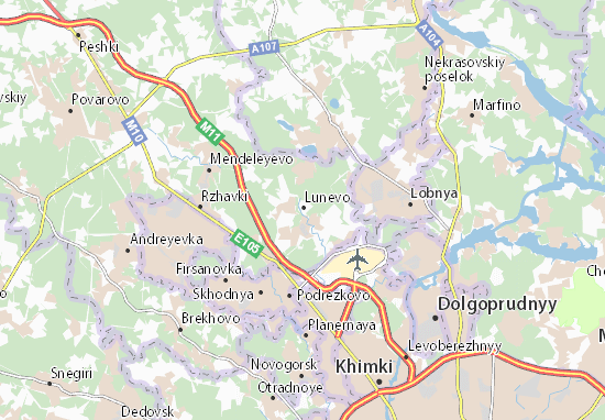 Karte Stadtplan Lunevo