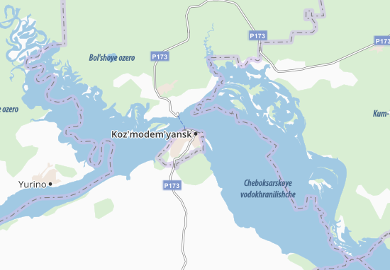 Mapa Koz&#x27;modem&#x27;yansk