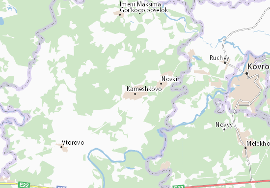 Kaart Plattegrond Kameshkovo