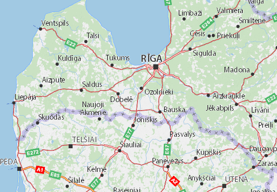 Karte Stadtplan Jelgavas novads