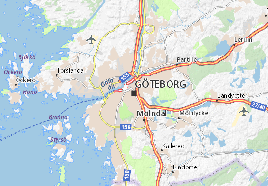 MICHELIN Gothenburg map - ViaMichelin