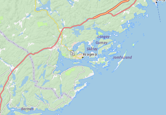 Karte Stadtplan Kragerø
