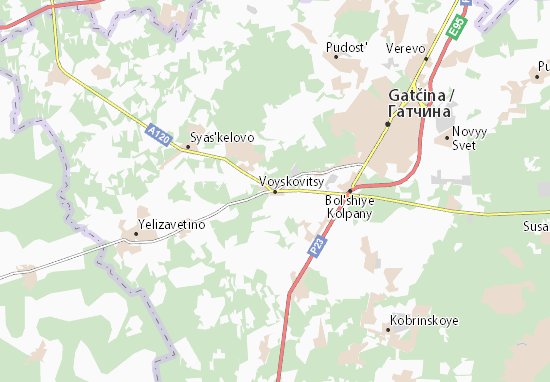 Karte Stadtplan Voyskovitsy