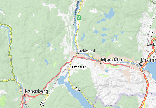 Karte Stadtplan Hokksund