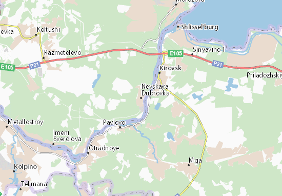 Karte Stadtplan Nevskaya Dubrovka