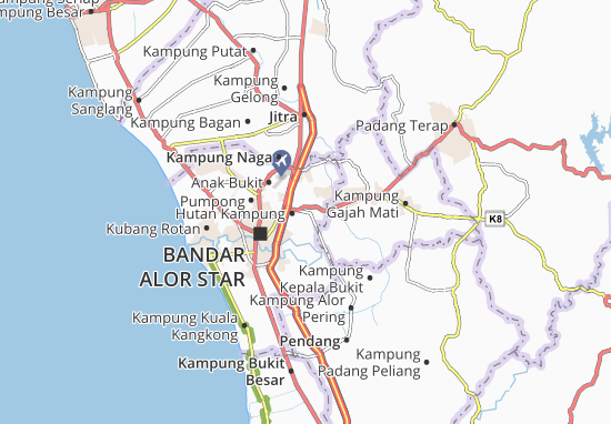 Karte Stadtplan Kampung Alor Jawi