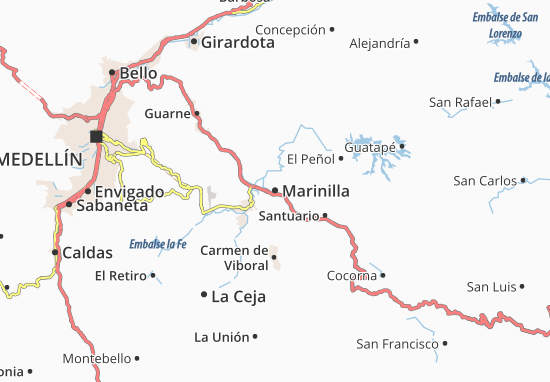 Karte Stadtplan Marinilla