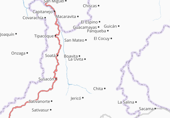 Karte Stadtplan La Uvita