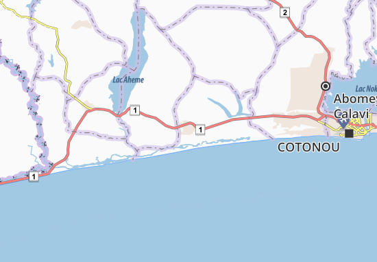 Karte Stadtplan Ouidah