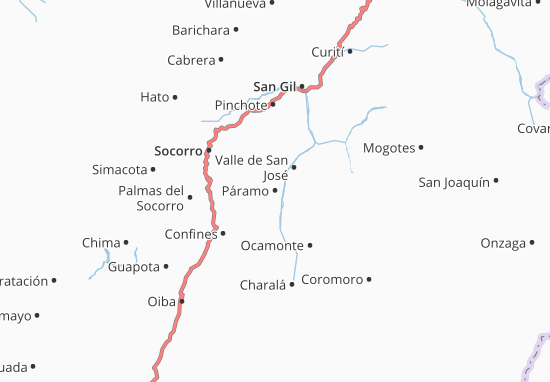 Karte Stadtplan Páramo