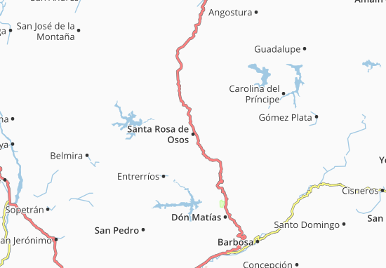 Kaart Plattegrond Santa Rosa de Osos