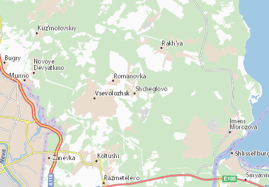 Karte Stadtplan Shcheglovo