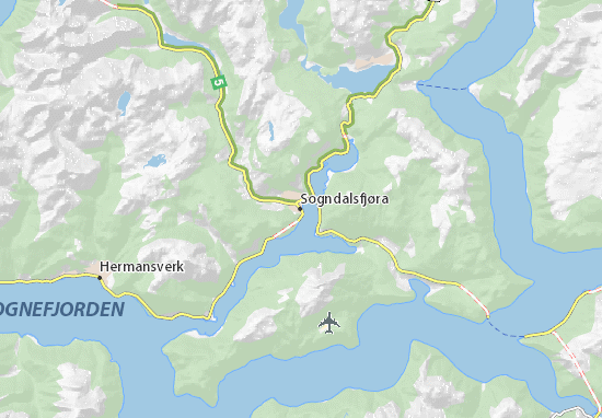Mapa Sogndalsfjøra