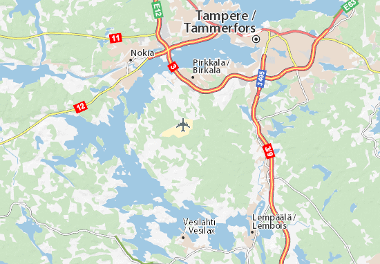 Mapa Lentokentä Tampere-Pirkkala