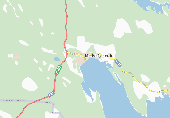 Mapa Medvežjegorsk