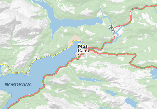 Karte Stadtplan Mo i Rana