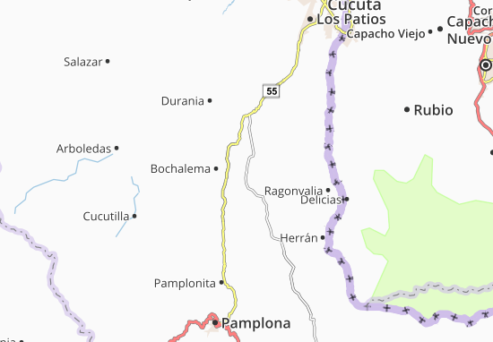 Kaart Plattegrond Chinácota