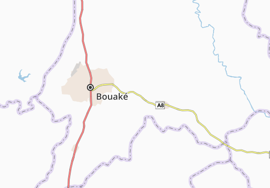 Kaart Plattegrond Kékré-Kouakoukro