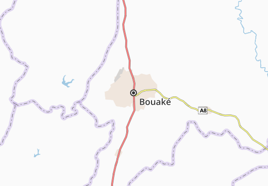 Mapa Bouaké