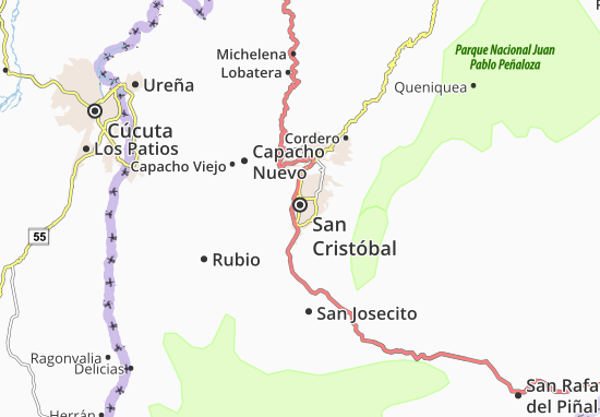 Mapa MICHELIN San Cristóbal - plano San Cristóbal - ViaMichelin