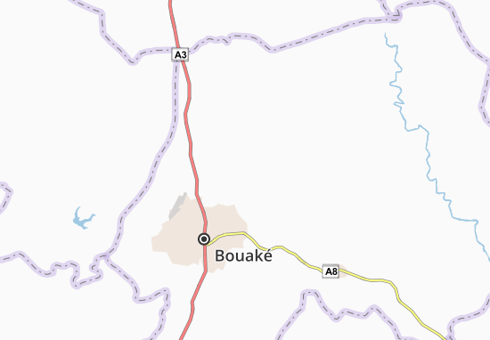 Karte Stadtplan Ndoua-Kouamékro