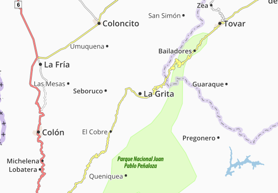 Karte Stadtplan La Grita