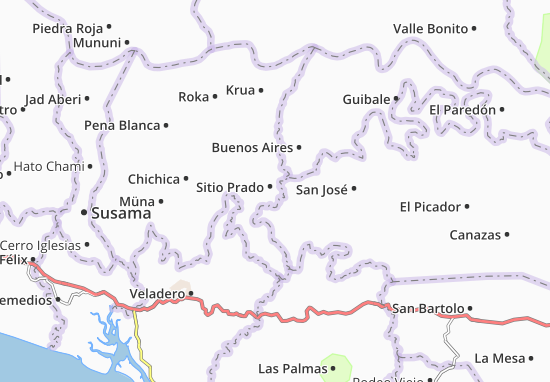 Karte Stadtplan Sitio Prado