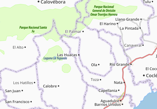 Las Huacas Map
