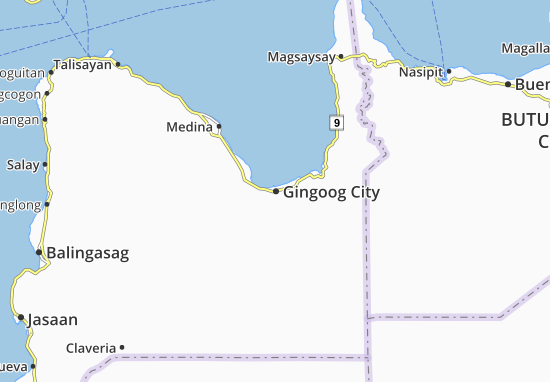 Karte Stadtplan Gingoog City