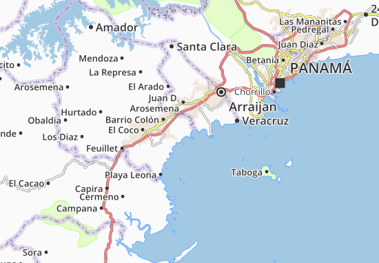 Karte Stadtplan Puerto Caimito