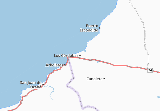 Kaart Plattegrond Los Córdobas