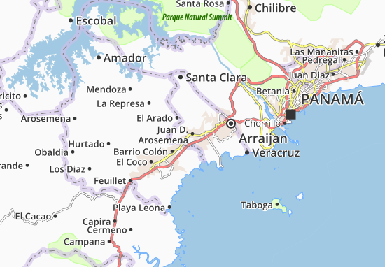 Kaart Plattegrond Juan D. Arosemena