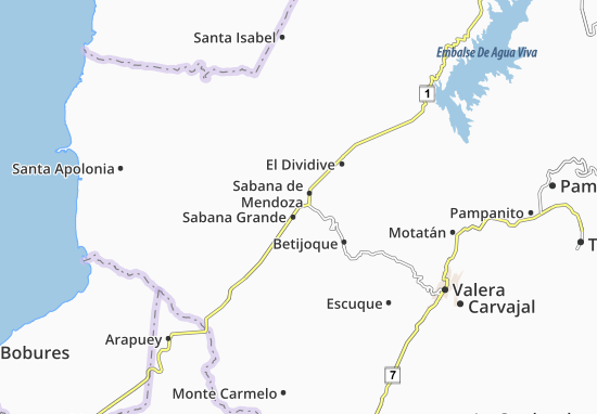 Kaart Plattegrond Sabana Grande