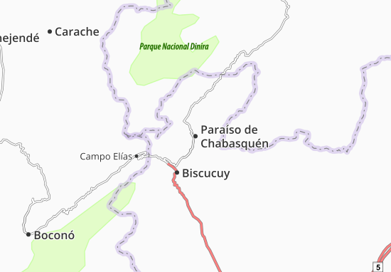 Kaart Plattegrond Paraíso de Chabasquén