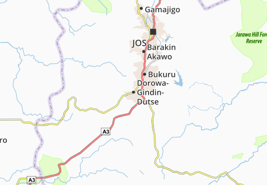 Karte Stadtplan Dorowa-Gindin-Dutse