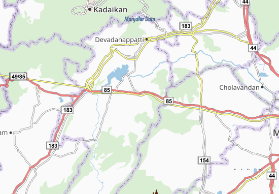 Karte Stadtplan Andippatti