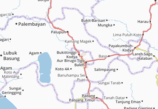 Karte Stadtplan Bukittinggi-Kodya