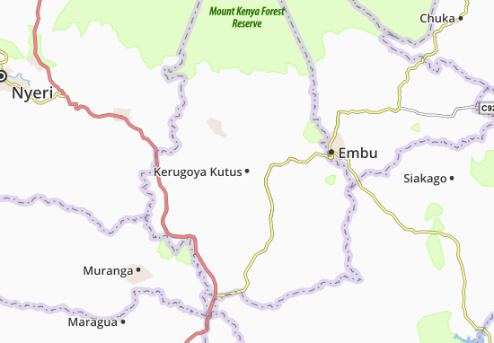 Kaart Plattegrond Kerugoya Kutus