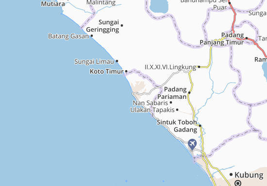 Karte Stadtplan Pariaman-Kodya