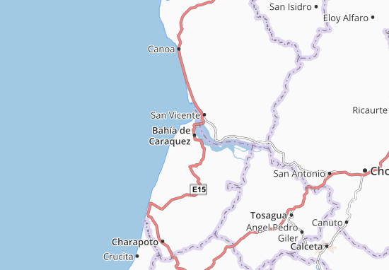 Karte Stadtplan Bahía de Caraquez