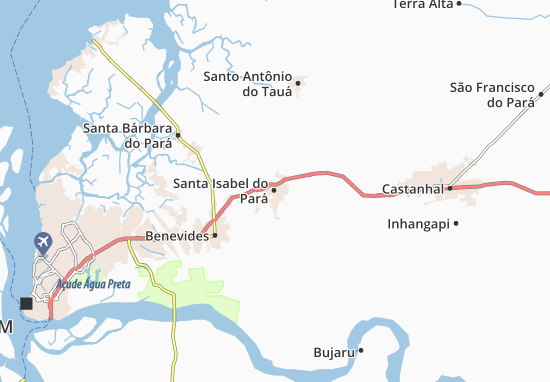 Karte Stadtplan Santa Isabel do Pará