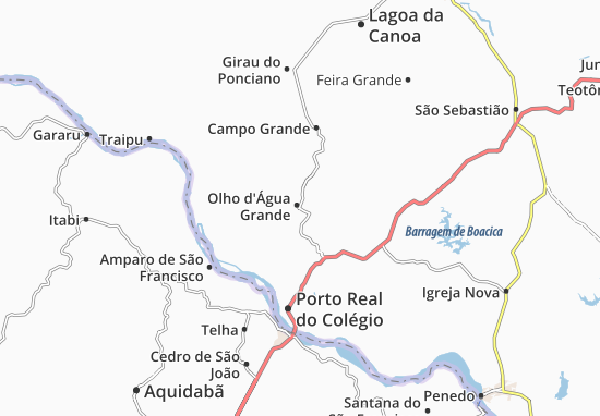 Kaart Plattegrond Olho d&#x27;Água Grande