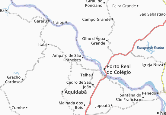 Amparo de São Francisco Map