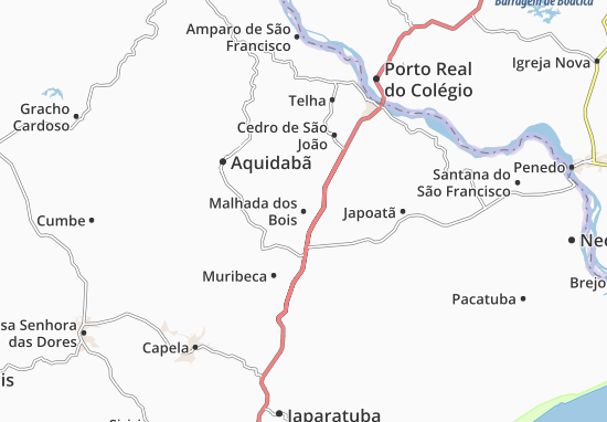 Kaart Plattegrond Malhada dos Bois