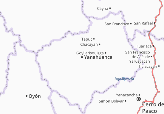 Karte Stadtplan Yanahuanca